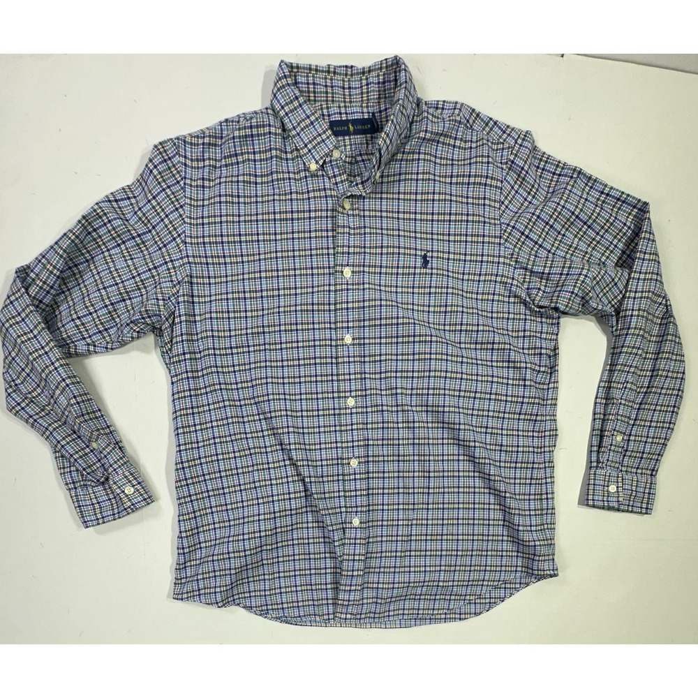 RALPH LAUREN Men's XL Custom Fit Long Sleeve Shirt  Plaid ‎  Pony